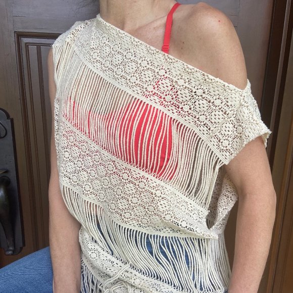 Anthro Cream Callahan Crochet Top Cover-up - Picture 5 of 10